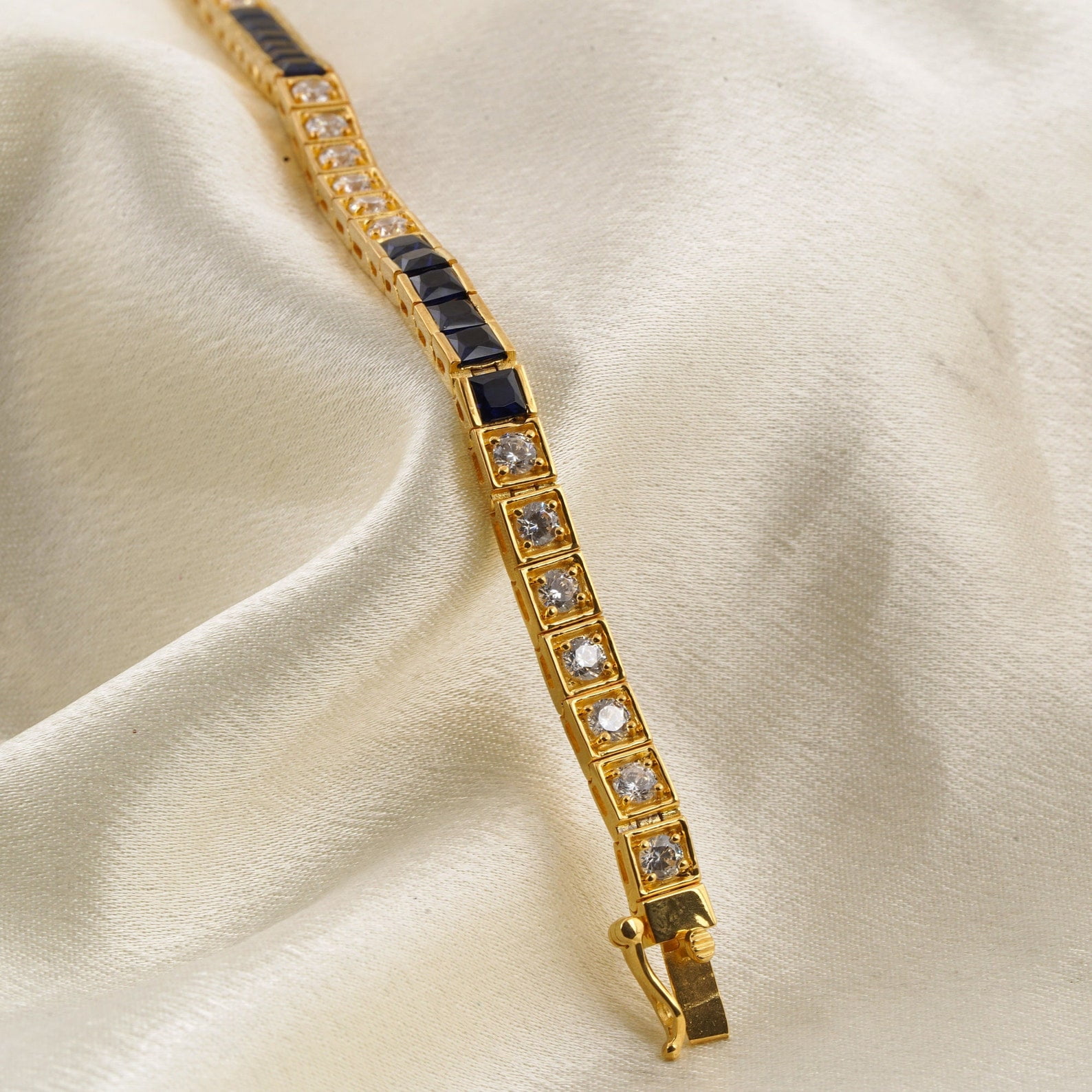 Bluebelljewels 14K Yellow Gold Finish Round Cut Blue Cubic Zirconia ...