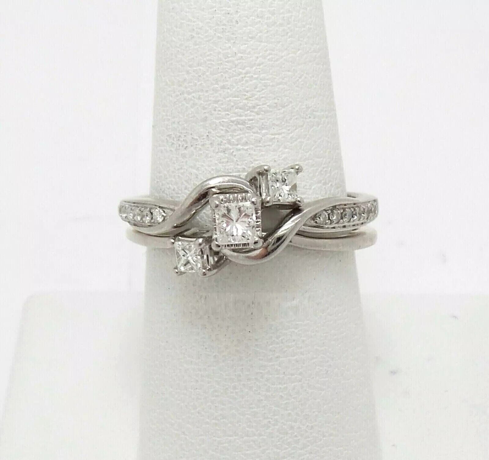 Bluebelljewels 1Ct Princess Cut Cubic Zirconia 14K White Gold Finish ...