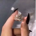 thumbnail image 1 of Bluebelljewels 2Ct Round Diamond 14K Rose Gold Plated Queens Crown Ring Bridal Set, 1 of 3