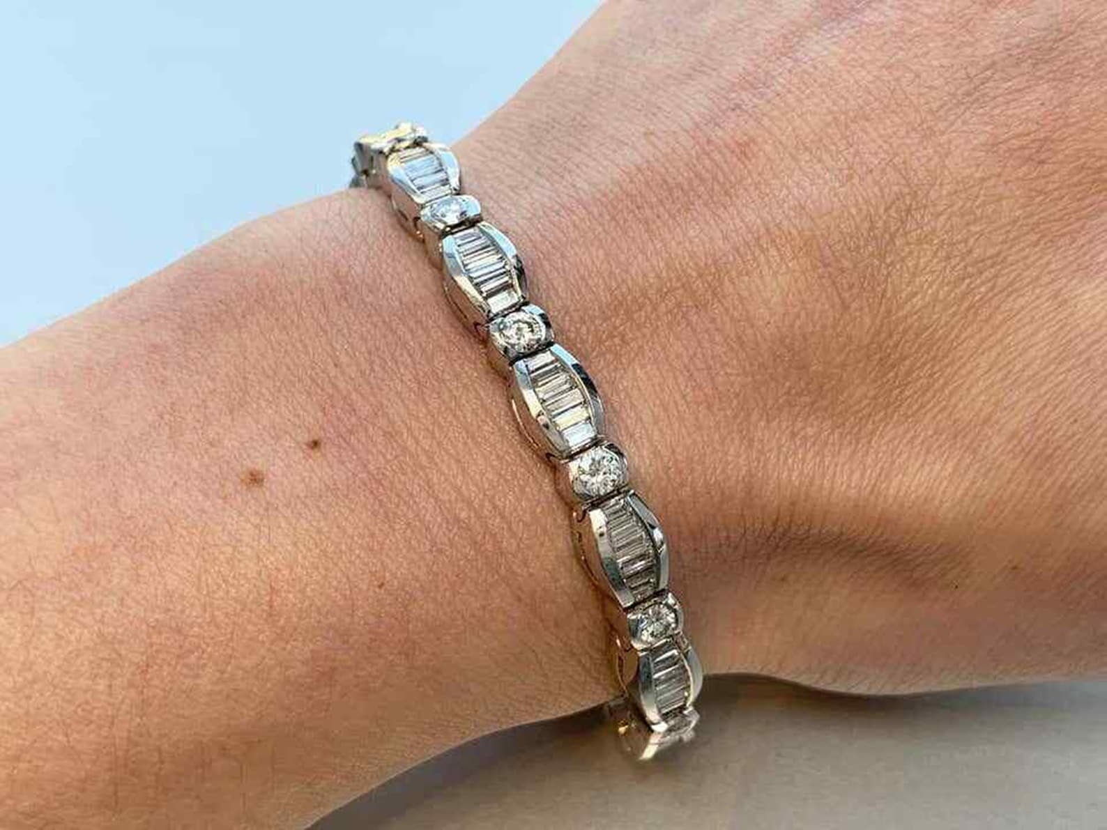 Bluebelljewels Baguette And Round Cut Cubic Zirconia Tennis Bracelet ...
