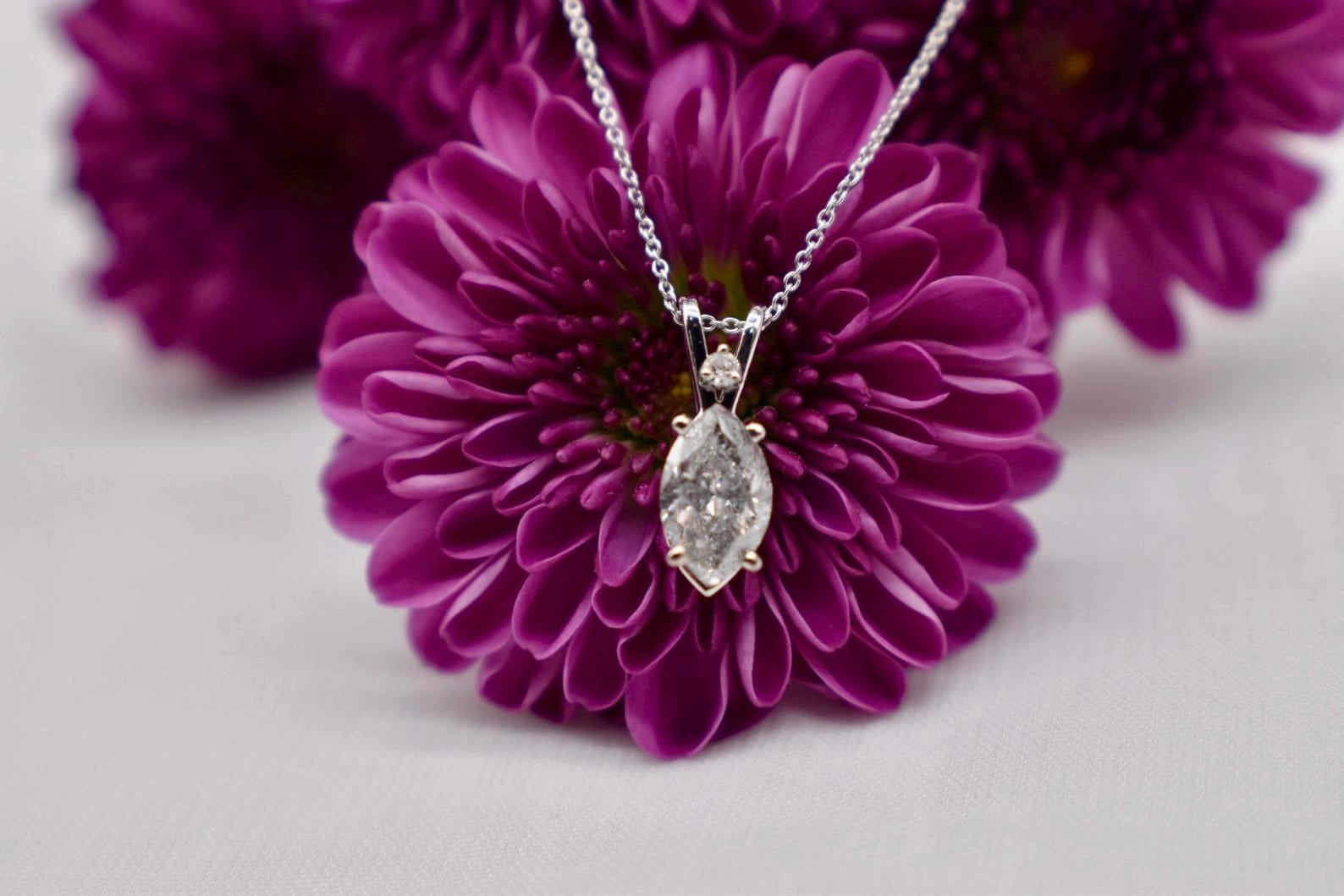 Bluebelljewels Marquise Cut Cubic Zirconia 14K White Gold Finish ...