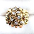 thumbnail image 1 of Bluebelljewels Men's Round Cut Cubic Zirconia 14K Yellow Gold Plated Nugget Cluster Ring, 1 of 5