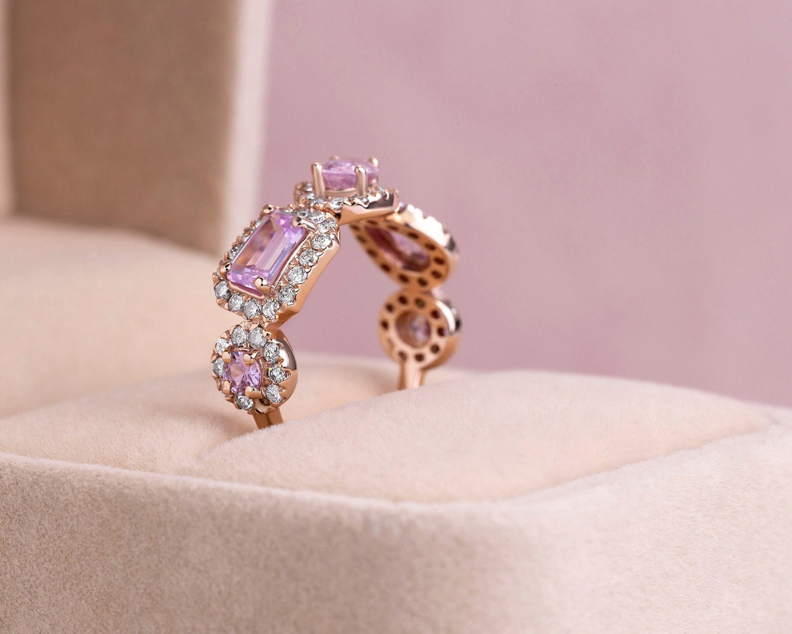 Bluebelljewels Oval Cut Pink Cubic Zirconia 14K Rose Gold Finish ...