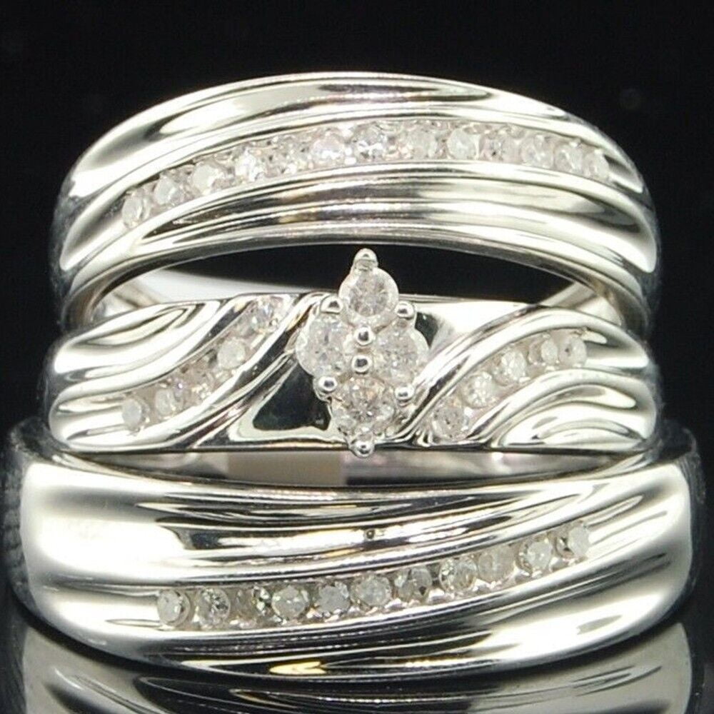 Bluebelljewels Round Cubic Zirconia 14K White Gold Finish Engagement ...
