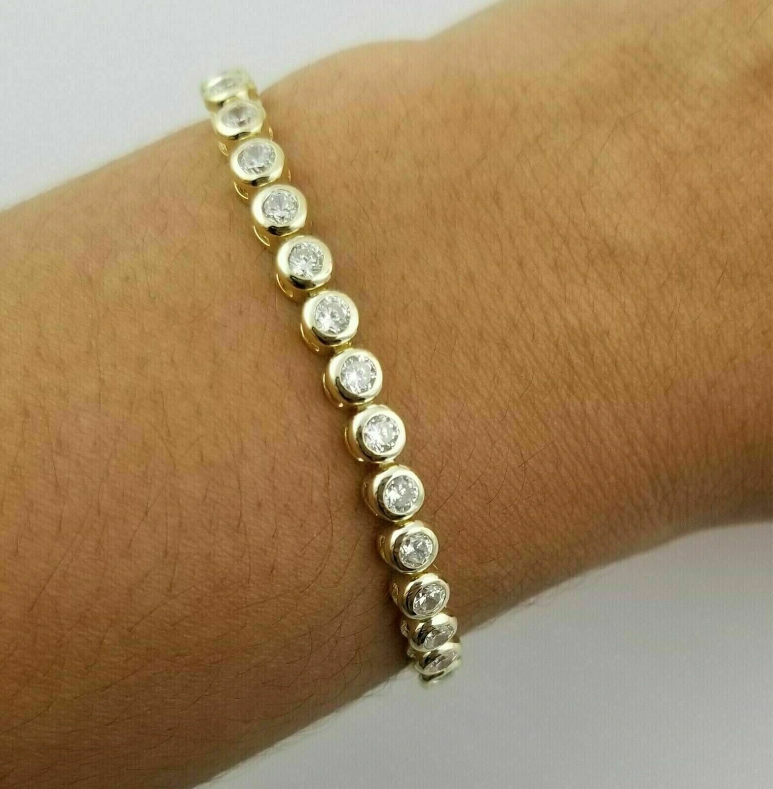 Bluebelljewels 10 Ct Round Cut Cubic Zirconia Tennis Bracelet 14K White ...