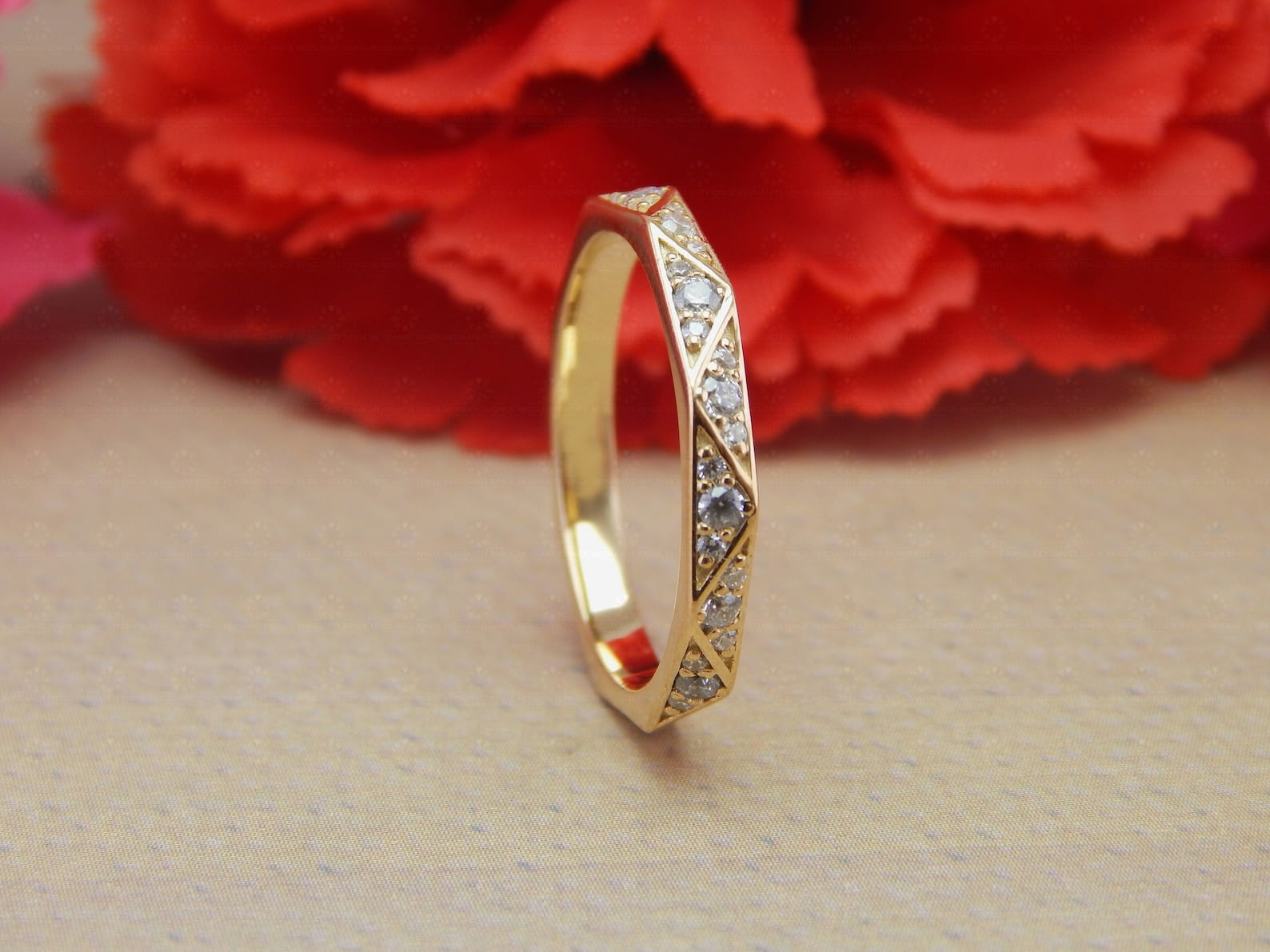 Bluebelljewels Round Cut Cubic Zirconia 14K Yellow Gold Finish Wedding ...