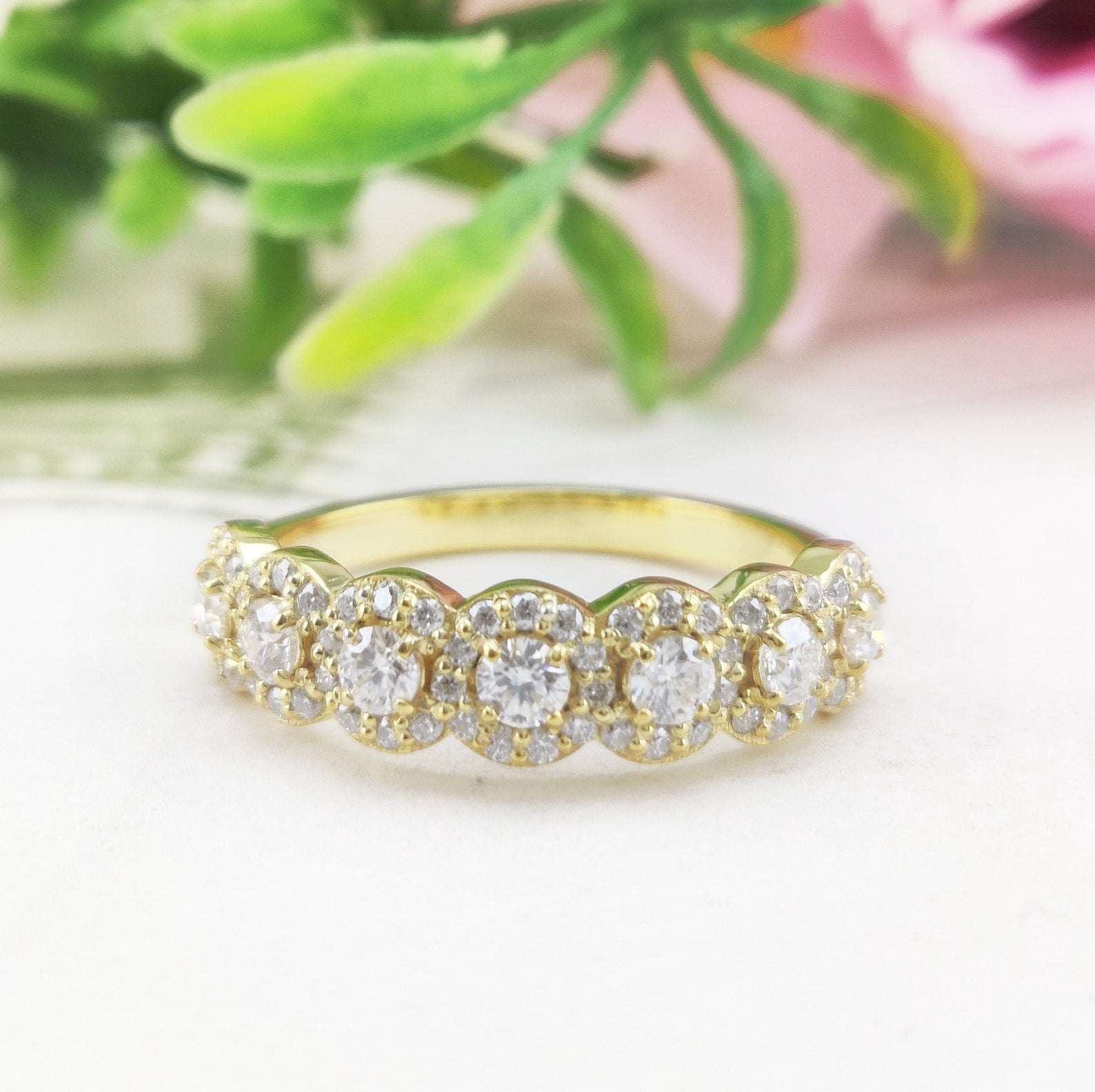 Bluebelljewels Round Cut Cubic Zirconia 14K Yellow Gold Finish Wedding ...