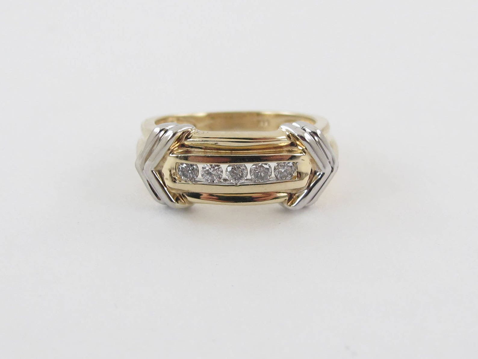 Bluebelljewels Round Cut Cubic Zirconia 14K Yellow & White Gold Finish ...