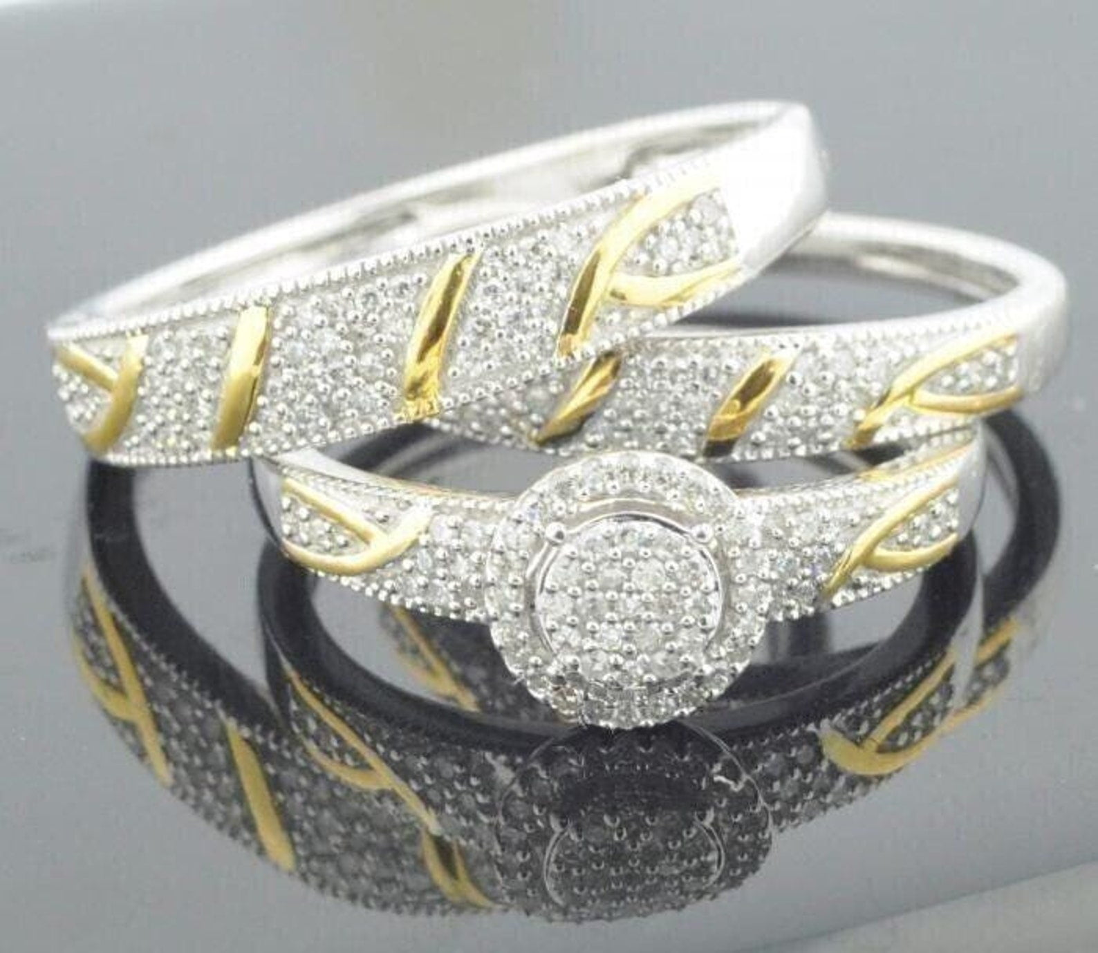 Bluebelljewels Women 2Ct Round Cut Diamond His Wedding Bridal