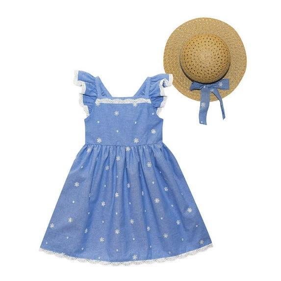 Blueberi Boulevard Girls Peri Blue 2-pc. Sleeveless Dress, Size 5