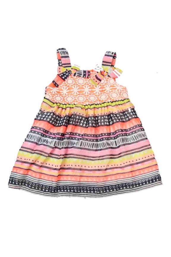 Blueberi Infant Baby Girls Orange Pink Aztec Tribal Sundress Sun Dress 18M