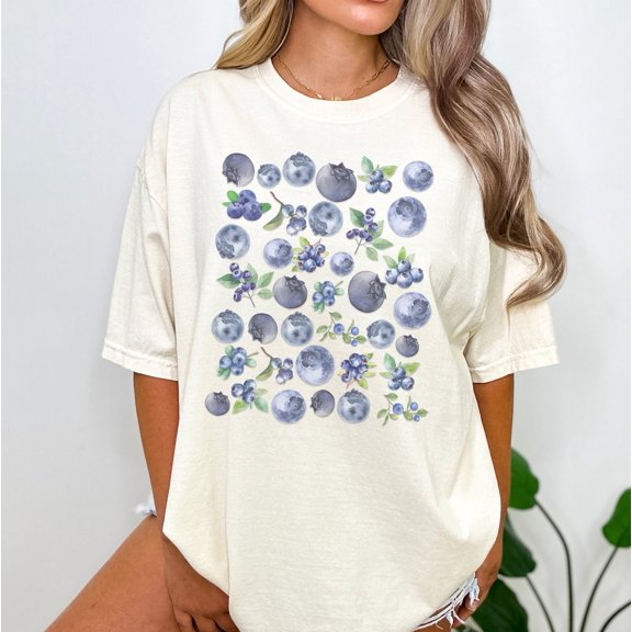 Blueberries, Aesthetic Fruit Shirt, Fruit Shirt, Graphic Shirt, Foodie Gift, Aesthetic Tee