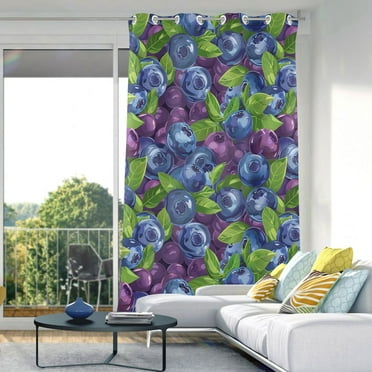 Blueberries Berry Blackout Curtains W82 x L42 1 Panel Window Curtain for Bedroom Living Room