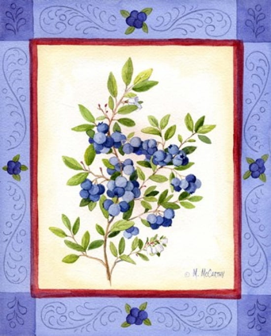 Blueberries Canvas Art - Maureen Mccarthy (16 x 20)