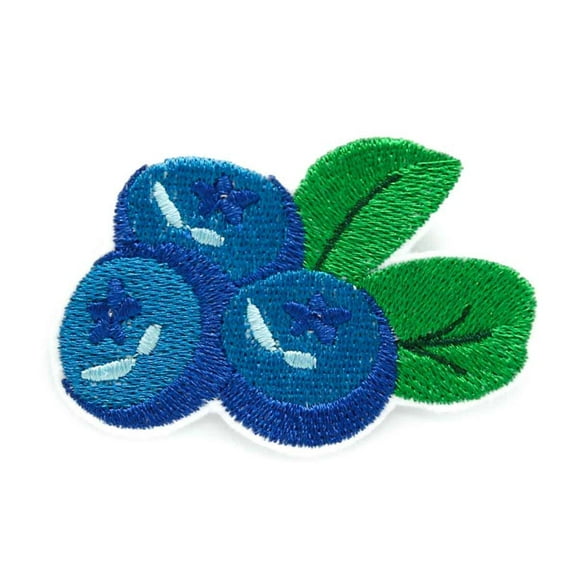 Blueberries Iron-On Embroidered Patch