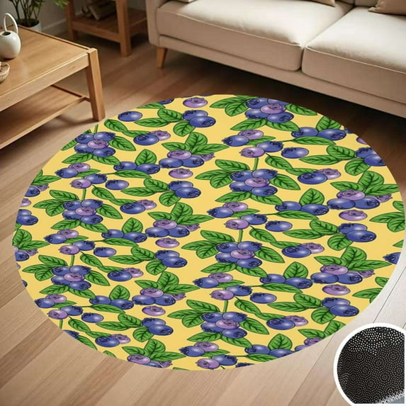 Blueberries Pattern Round Carpet Living Room Bedroom Home Decoration Coffee Table Mat Lounge Rug Chair Mats