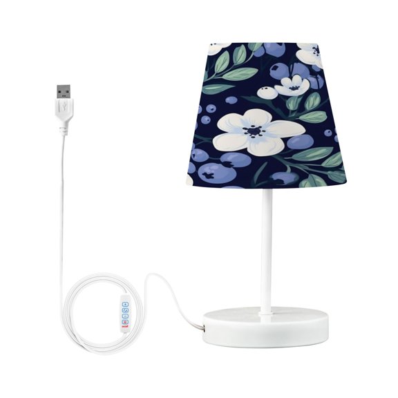 Blueberries and Flower Desk Lamp LED Table Nightstand Lamps with 3 Color Temperatures for Home Bedroom Living Room Decor 6x11