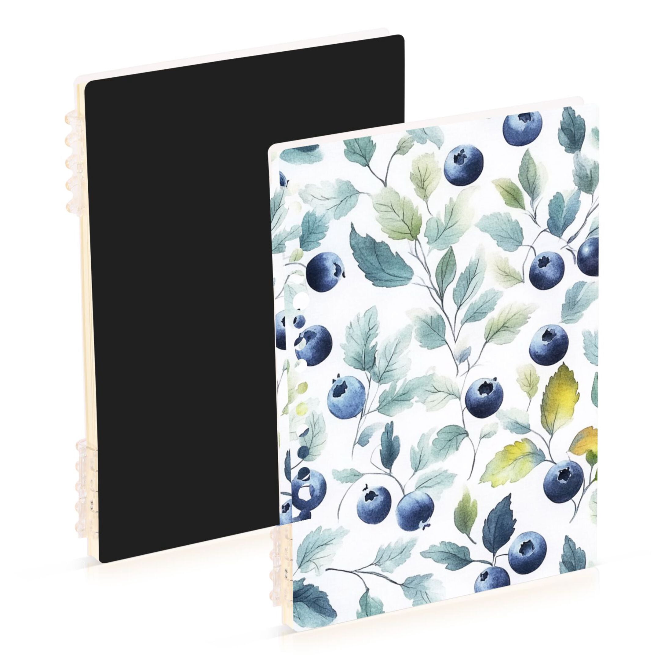 Blueberries and Leaves Lined Spiral Journal Notebook 60 Pages A5 ...