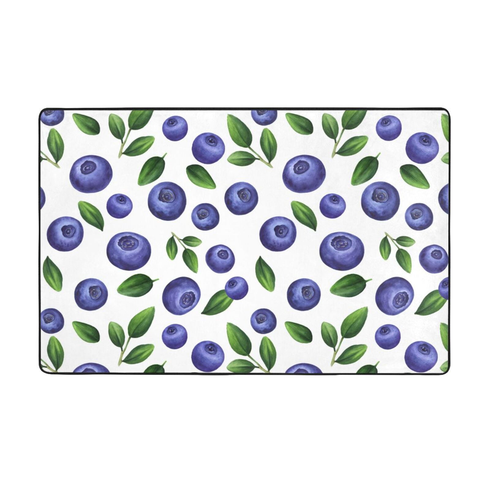 Blueberries pattern Shaggy Area Rug, Rugs for Living Room Bedroom Non ...