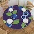 thumbnail image 1 of Blueberries with Leaves Fitted Round Tablecloth Waterproof Table Cloth with Elastic Edge Wipe Clean, 1 of 8