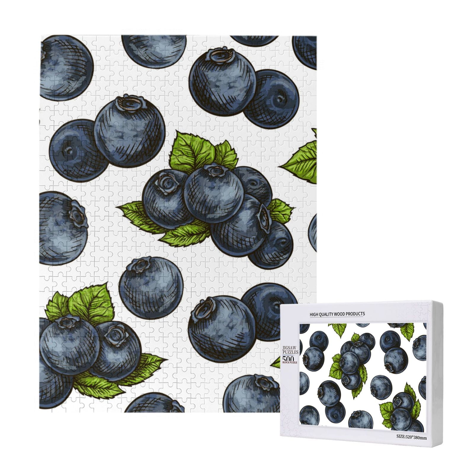 Blueberry (2) 500 Pieces Jigsaw Puzzles Wooden Jigsaw Toy Family Game