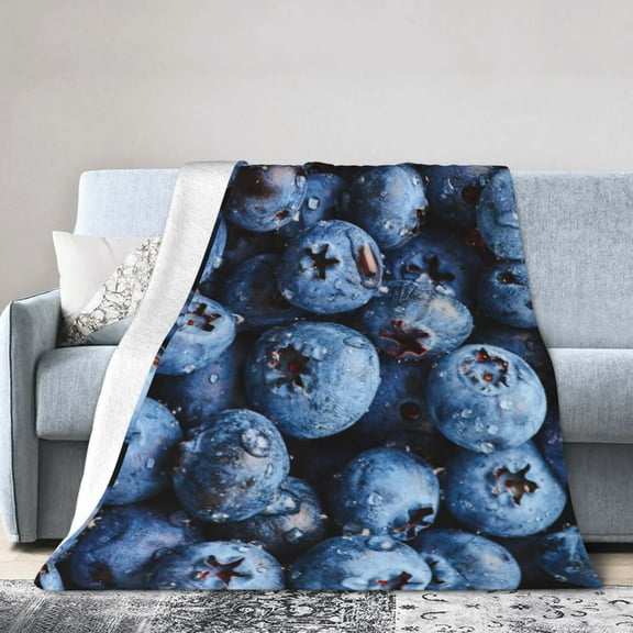 Blueberry Blanket Gifts For Kids Adults - Lightweight Throw Blanket For Bedroom Living Room Decor Soft Fuzzy Fleece Cozy Plush Bed Couch 60"X50"