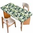 thumbnail image 1 of Blueberry Botanical Table Cloths for 4 Foot Rectangle Tables, Spring Leaves Branches Farmhouse Patio Waterproof Elastic Fitted Tablecloths, Washable Rectangular Table Cover for Camping, 1 of 8