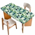 thumbnail image 1 of Blueberry Botanical Table Cloths for 5 Foot Rectangle Tables, Green Spring Leaves Branches Patio Waterproof Elastic Fitted Tablecloths, Washable Rectangular Table Cover for Camping, 1 of 8