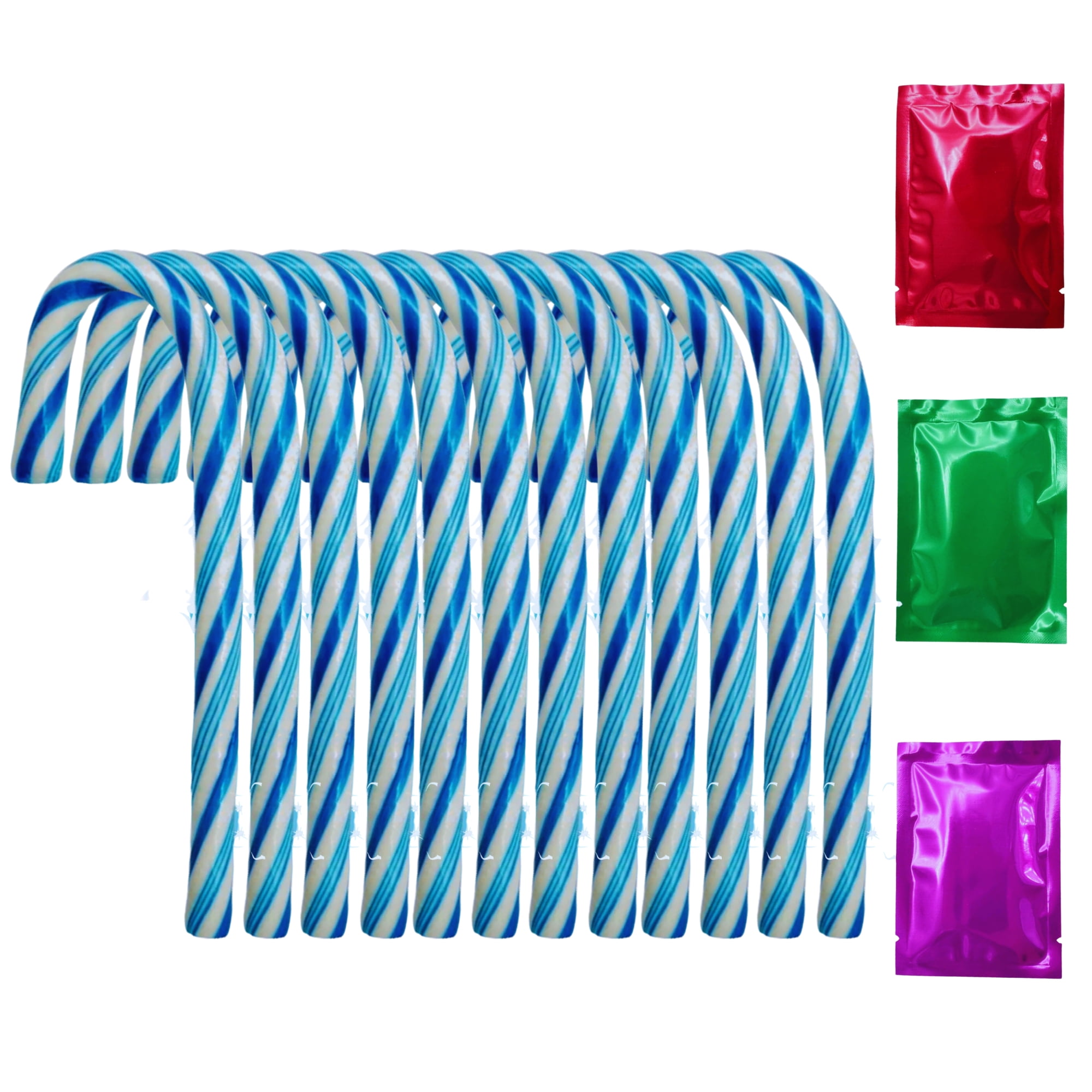 Blueberry Candy Canes, Classic Holiday Hard Candies for Hot Chocolate