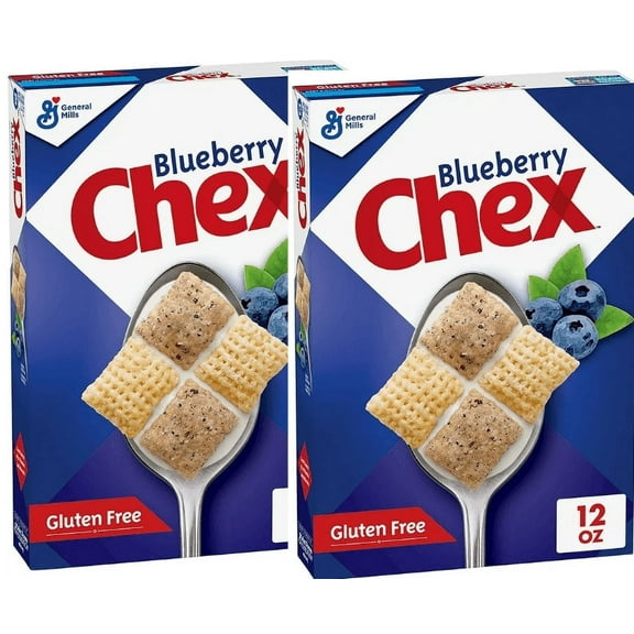 Blueberry Chex Cereal, Gluten Free Breakfast Cereal, Made with Whole Grain, 12oz pack of 2