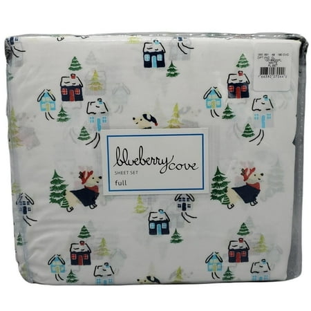 Blueberry Cove Full / Standard Double Sheet Set "Dogs in Sweaters"