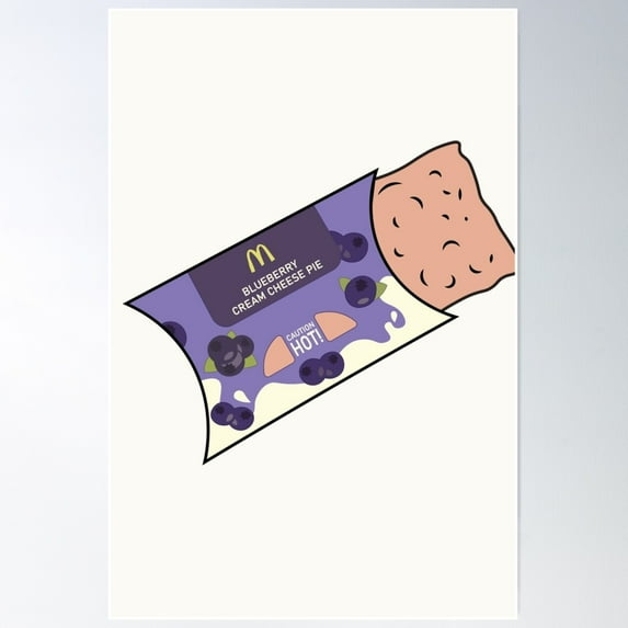 Blueberry Cream Cheese Pie - Mcdonald'S Food | I'M Loving It Poster Wall Art, Modern Wall Decor For Living Room Bedroom, 16x24 UNFRAMED