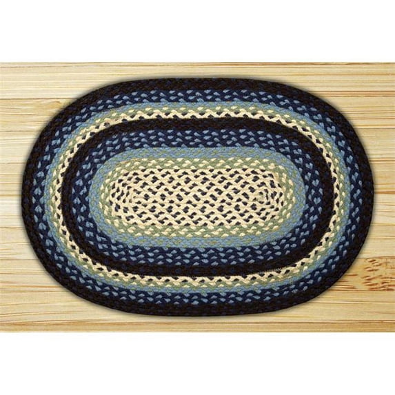 Blueberry-Creme Jute Braided Rug