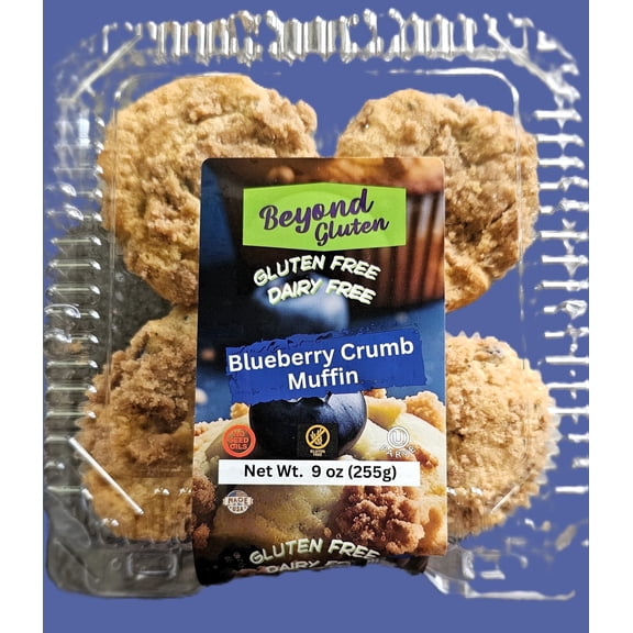 Blueberry Crumb Muffins, Gluten Free, Dairy Free, Kosher, Preservative Free, All Natural
