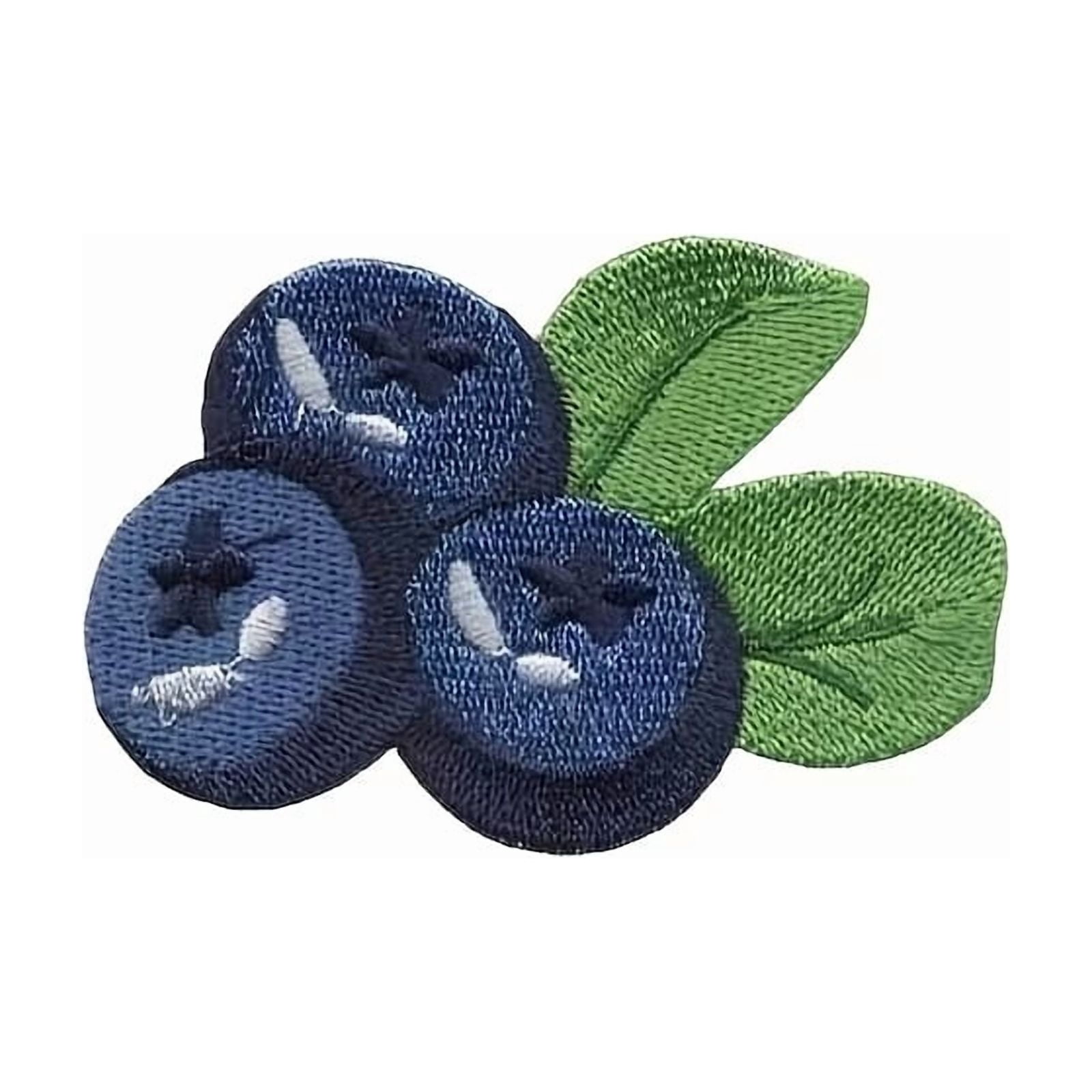 Blueberry Design Iron-On Emblem - Fruit Design Sewn Patch for Coats, Shirts, Backpacks, and Caps