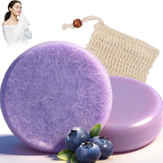 Blueberry Field Shampoo Bar & Conditioner Bar – For Middle-Aged & Elderly Women, Deep Cleansing & Nourishing, All Hair Types (1 Set)