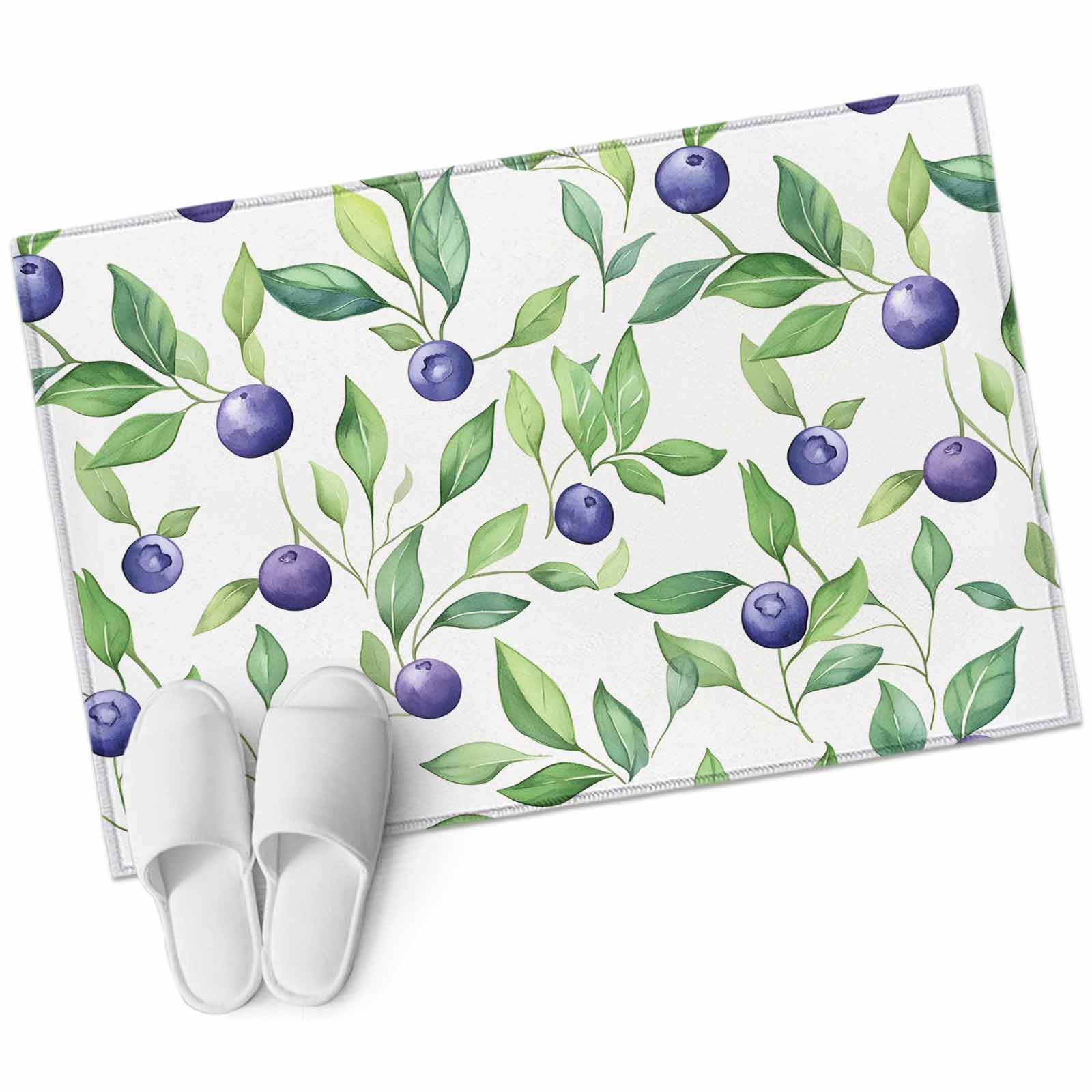 Blueberry Fruit Area Rug 2x3ft Hand Painted Watercolor Blueberry Non ...