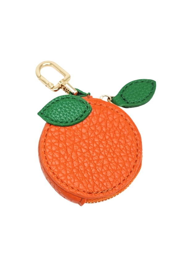 /Blueberry/ Fruit Pendant Cherry Orange Leather Wallet Cute Keychain Mini Zipper Keychain