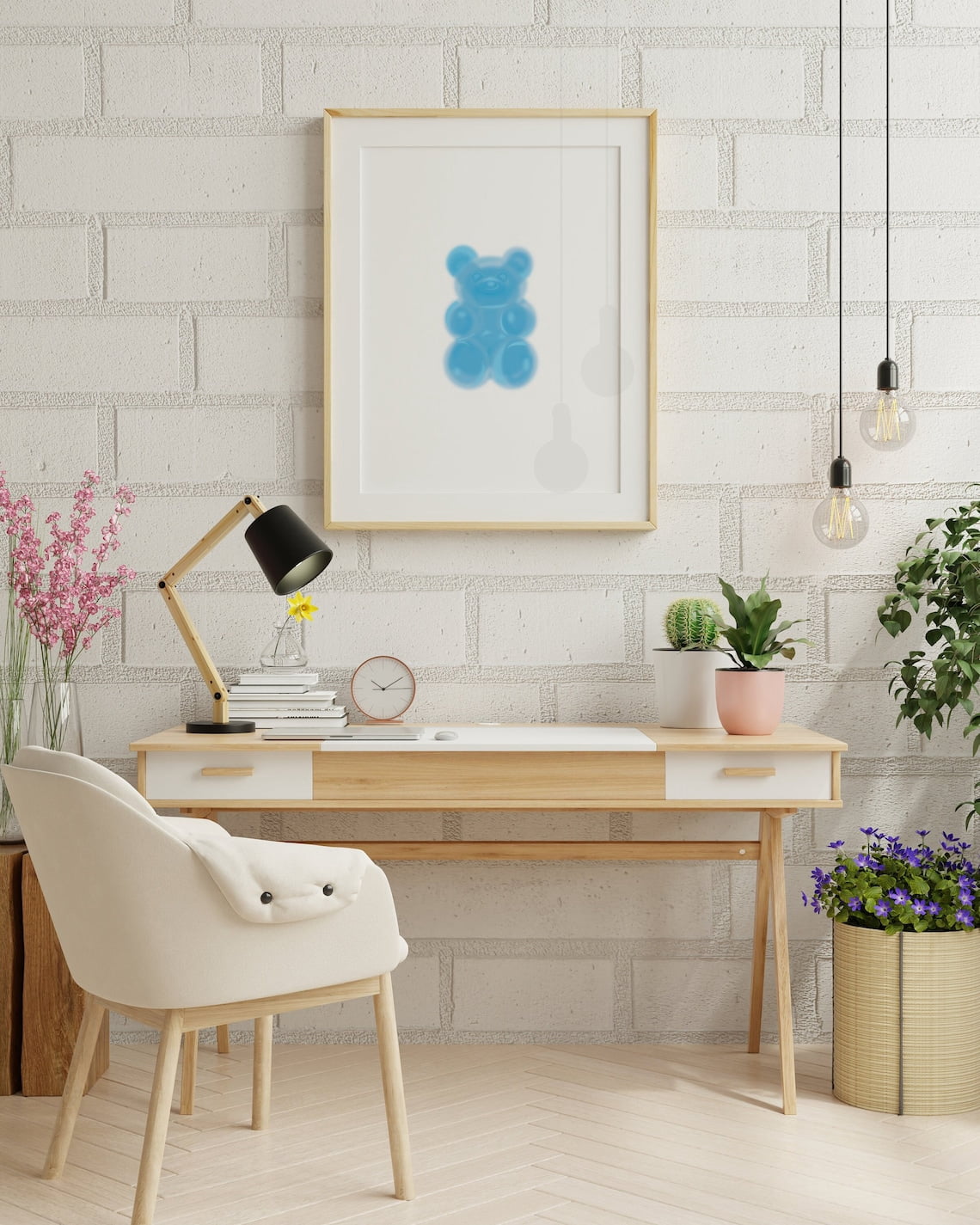 Blueberry Gummy Bear Wall Art Print, Funky Colorful Home Decor ...
