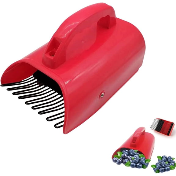 Blueberry Harvester Rake, 8.46" Collection Scoop with Ergonomic Handle, Compact Garden Tool
