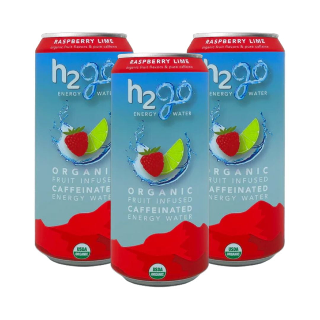 h2go Organic Energy Water, Strawberry Lemonade Fruit-Infused Caffeinated Energy Water