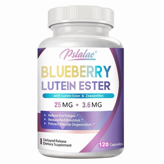 Blueberry Lutein Ester Capsules - with Zeaxanthin - Antioxidants, Vision & Eye Health Support - 120 Capsules