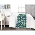 thumbnail image 1 of Blueberry Pattern Bed Runner, Simple Modern Leafy Designed Berry Pattern on Minty Back, Decorative Accent Bedding Scarf for Hotels Homes & Guest Rooms, Queen, Dark Lavender Fern Green, by Ambesonne, 1 of 3