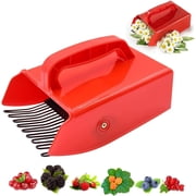 Blueberry Picker   Metallic Comb, Large Capacity Fruit Picking Tool for Orchard, Blueberry Scoop, Cherry & Chamomile PickerRL Red 1 PC