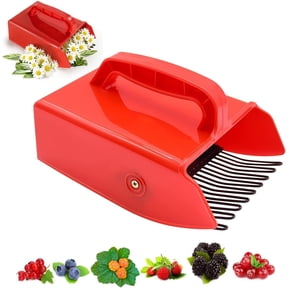 Blueberry Picker with Metallic Comb Large Capacity Fruit Picking Tool for Orchard, Cherry & Chamomile Picker, Blueberry Scoop (RL Red, 1 PC)