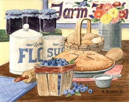 Blueberry Pie Canvas Art - Maureen Mccarthy (20 x 16)