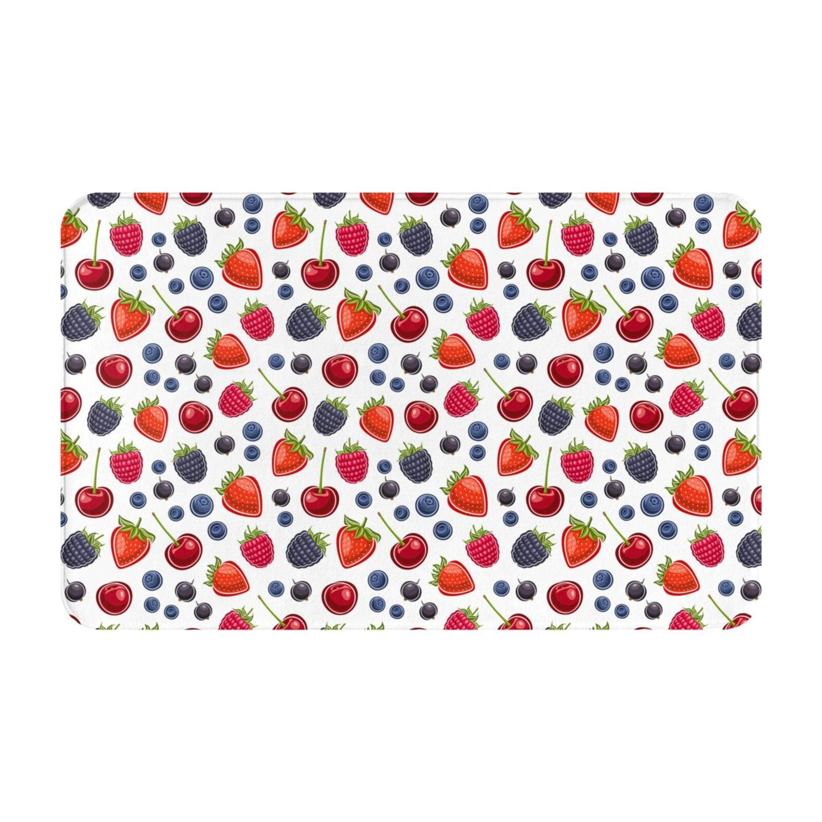 Blueberry Print berry Bathroom Rugs 30x20 Bath Mat Rugs, Autumn Non