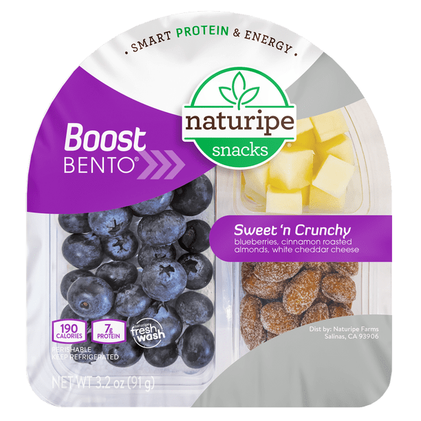 Naturipe Boost Bento Snack - Blueberries, Almonds, Cheese