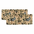 thumbnail image 1 of Blueberry Spring Leaves Curtain Valances for Windows, Kitchen Valance Window Treatments Panel 2 Pack, Brown Botanical Branches Rod Pocket Short Curtains for Bathroom Bedroom 42 x 12 Inch, 1 of 8