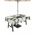 thumbnail image 1 of Blueberry Spring Leaves Outdoor Tablecloth - 60x102 Inch Rectangle Dining Table Cover, Beige Botanical Branches Waterproof Outdoor Table Cloth with Umbrella Hole & Zipper for Picnic/Patio/Party, 1 of 7